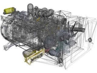 Perkins 1104A-44T Engine 3D Model preview