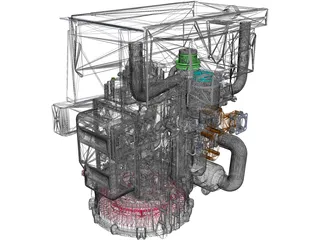 Perkins 403D-15 Engine 3D Model preview