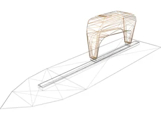 Steel Concrete Finishing Trowel 3D Model preview