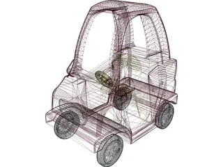 Coupe Toy Car 3D Model preview
