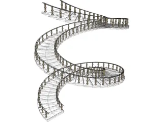 Spiral Staircase 3D Model preview