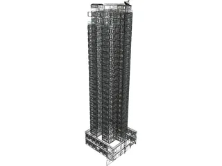 HK Residential Tower 3D Model preview