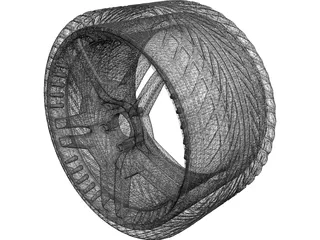 Wheel with Tyre 3D Model preview