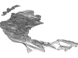 Mexico Map 3D Model preview