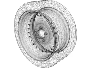 Wheel Tire 3D Model preview