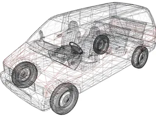 Ford Aerostar XLT Van (1994) 3D Model preview