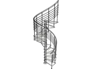 Spiral Staircase 3D Model preview