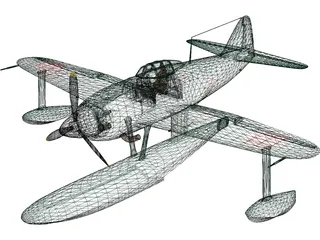 Kawanishi N1K1 Kyofu 3D Model preview