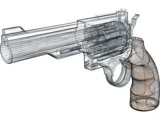 Smith and Wesson Revolver 3D Model preview