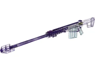 Barret M-85 3D Model preview
