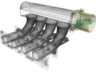 Honda CRX-Civic 84-87 Performance Intake Manifold 3D Model preview