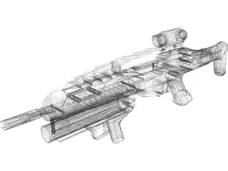 XM8 + XM320 Grenade Launcher 3D Model preview