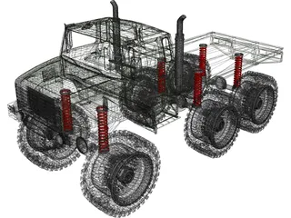 Military Truck 6x6 3D Model preview