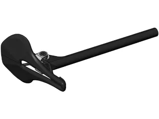 Seat Post with Saddle 3D Model preview