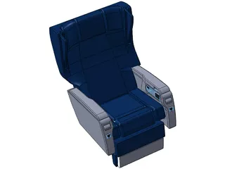 Business Jet Seat 3D Model preview
