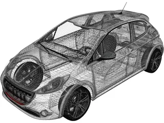 Peugeot 208 GTI (2013) 3D Model preview