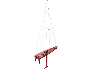 Maxi 100 Sailboat 3D Model preview