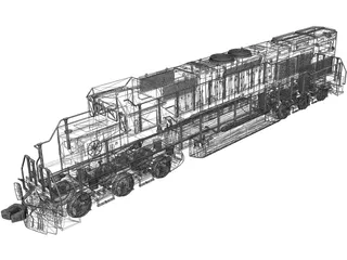 EMD SD40T 3D Model preview