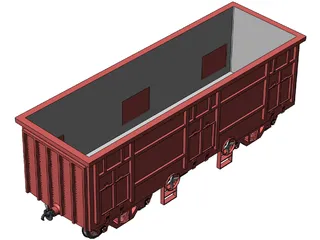 Freight Open Wagon 3D Model preview