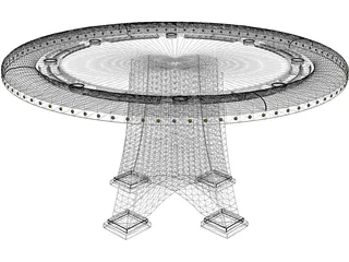 Poker Table 3D Model preview