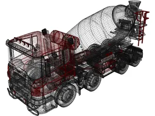 Scania Cement Truck 3D Model preview
