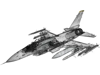 F-16C USAF 3D Model preview