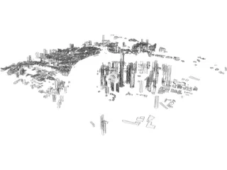 Shanghai Pudong City China 3D Model preview