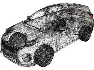 Kia Sportage (2016) 3D Model preview