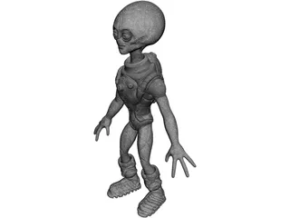 Funny Grey Alien 3D Model preview