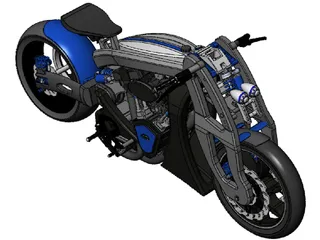 Custom Motorcycle 3D Model preview