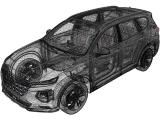 Hyundai Santa Fe (2019) 3D Model preview