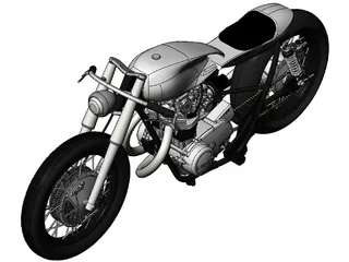 Yamaha Custom Bike 3D Model preview
