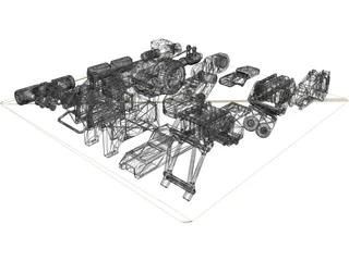 Hard Surface Kitbash Pack 1 Set 1 3D Model preview