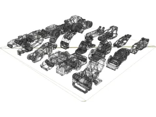 Hard Surface Kitbash Pack 1 Set 2 3D Model preview