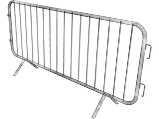 Crowd Control Barrier 3D Model preview