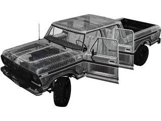 Ford F-Series Crewcab (1978) 3D Model preview