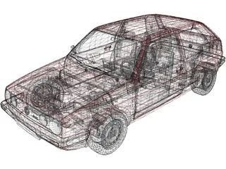 Volkswagen Golf GTI MK2 3D Model preview