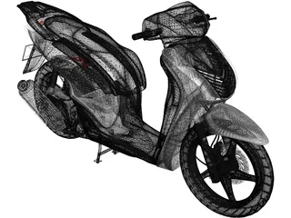 Honda SH 150i Sporty 3D Model preview