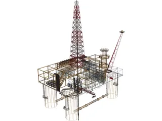 Oil Platform 3D Model preview