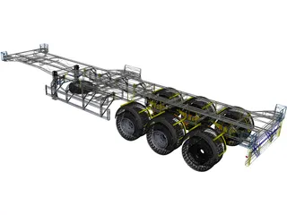 Semitrailer 40 feet 3D Model preview