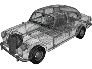 Mercedes-Benz Ponton 180 W120 (1953) 3D Model preview