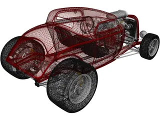Ford Hotrod Coupe (1934) 3D Model preview