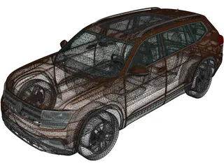 Volkswagen Teramont (2017) 3D Model preview