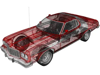 Ford Gran Torino (1975) 3D Model preview