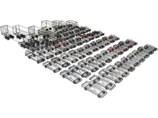 Low-Poly Vehicles Collection 3D Model preview