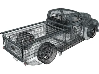 Ford F1 Pickup Truck Hot Rod (1950) 3D Model preview