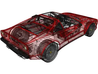Ferrari 308 GTB GTS (1975) 3D Model preview