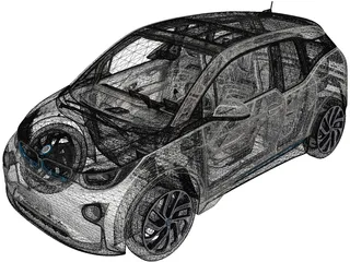 BMW i3 (2014) 3D Model preview