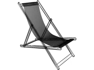 Deck Chair Beach 3D Model preview