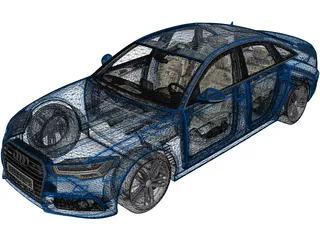 Audi A6 TFSI (2017) 3D Model preview